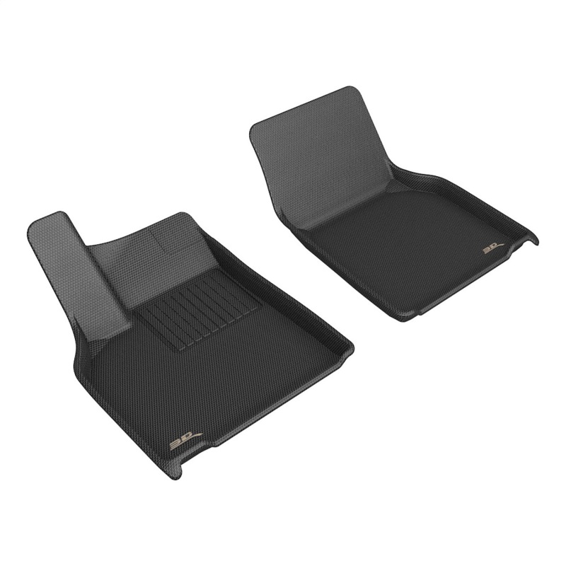 Tesla Model Y Floor Mats - Front - 3D MAXpider - Kagu - Black - 2026+ Tesla Model Y Floor Mats - Front - 3D MAXpider - Kagu - Black - 2026+